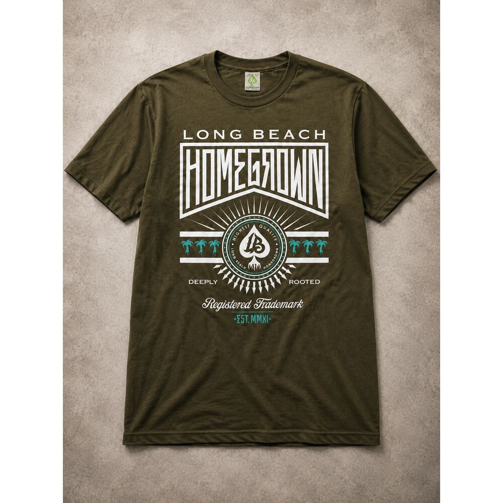 Long Beach Graphic T Shirt Men Large Homegrown California Streetwear Palm Trees